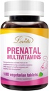Multivitaminas prenatales de Lovita - Soporte integral de nutrientes para antes, durante y después del embarazo - 180 Tabletas vegetarianas