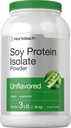 Horbaach Soy Protein Isolate Powder Silencio 3 lb ← Desflavorado Silencio para Mujeres y Hombres Silencio Vegetariano, Vegano, No GMO, y Gluten Gratis