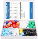 Swpeet 200 Pcs Modelo Molecular Kit para Química Orgánica e Inorgánica, Química Molecular Modelo Student and Teacher Set - 83 Atoms &amp; 116 Enlaces &amp; 1 Herramienta de Remover Enlace Corto