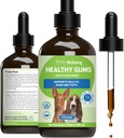 Bienestar de mascotas Gums saludables para perros - Gums " Salud dental, Cuidado Oral, Respiración saludable, Coenzima Q10, Oxido de zinc, Calendula, Marshmallow Root - Veterinario-Formulado Holístico Topical 4 oz (118 ml)