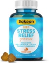 6-in-1 Stress Relief Gummies 60ct - Aids Relaxation with Ashwagandha, GABA, L-theanine, Lemon Balm, Chamomile, Black Cumin Seed Nigella Sativa. Mejora del sueño profundo, apoyo conjunto - 60 gommies
