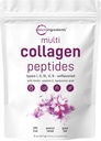 Micro Ingredientes Péptidos multi colágeno Polvo, 8oz tóxico Tipo I, II, III, V, X + Biotina, Vitamina C & Ácido Hialurónico ← Desarrollado Silencioso Apoyo Pelo, Esquía &amp; Salud Conjunta ← Keto, No GMO