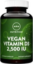 MRM Nuturition Vegan Vitamina D3 2,500 UI ← Bone + Immune Health Silencio Hecho de lichenes Silenciosos Calcium Absorption ← Vegan + Vegetarian Friendly ← 60 Servings