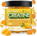 Cretina Monohydrate Gummies for Men &amp; Women 120 CT - 5600mg de Monohidrato de Creatina por Serving, Monohidrato de Creatina Chewable para el apoyo muscular " Energy Boost, Sugar Free, Vegan (Mango Flavor)