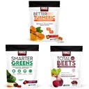Factor de fuerza Mejor Turmérico Soporte Conjunto Suplemento &amp; Smarter Greens Superfood Chews, 60 Soft Chews & Total Beets Soft Chews, 60 Chews