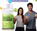 Calcium, Magnesium, Zinc with Vitamin D3 & B12, 1000mg I 60 Veg Tablets|Support Strong Joints Health |for Both Men & Women, 1 Count, 60 Capsules