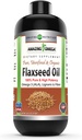 Sorprendente Omega Flaxseed Oil Suplemento Silencioso Omega 3, Lignans &amp; Fiber TEN 16 Oz TENIDO Non-GMO TEN Gluten Free TEN Made in USA