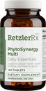 PhytoSynergy Multi w/o Iron by Dr. RetzlerRx™ - 120 Tablets - Vitamins and Minerals Enhanced w/bioactive Plant compounds - Lutein, Zeaxanthin, Lycopene, and Resveratrol