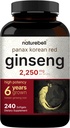 NatureBell Korean Red Ginseng 2,250mg Por Serving, 240 Softgels ¦ Panax Ginseng Root, Standardized to 10% Ginsenosides, Non-GMO, Support Energy, Male Performance, & Immune System