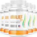 (5 Pack) Arialief Pro Capsules for Sciatica, Arialeaf Nutritional Support for Nerve Health, Arialeaf Prime Palm Sciatica, Aria Leaf Primepalm Aria LIEF Vitamina, 5 meses