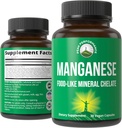 Alimentos Complementarios Manganesos Como Chelated Mineral Para Absorción Superior Con Alimento Integral De 25+ Frutas & Verduras. Pure Trace Mineral Capsules For Connective Tissue, Bone Health, Enzyme Support
