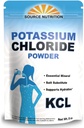 Fuente Nutrición Potasio Chloride Powder - Soporta niveles de hidratación y fluidos, substituto de sal de mesa, excelente fuente de potasio - Suplemento KCL (8 oz.)