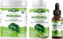 PURA VIDA MORINGA Powder 8 oz Capsules (120 Conde) y Moringa Leaf Extract Drops (2fl oz)
