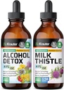 BIO KRAUTER Alcohol Detox Tintura 4 Fl. Oz. & Milk Thistle Tincture 4 Fl. Oz.
