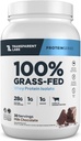 Laboratorios Transparentes Grass-Fed Whey Protein Isolate - Naturalmente Flavored, Gluten Free Whey Protein Powder con 28g de Proteína por Ser " 9 Aminoácidos - 30 Serviciones, Chocolate Leche
