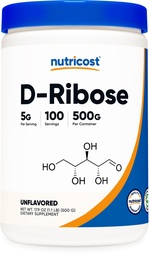 Nutricost D-Ribose Powder 500 Grams - 5000mg Por Serving, Non-GMO (500 Grams)