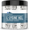 Elementos terrestres L-Lysine HCL 200 cápsulas, puras " no diluidas, sin aditivos