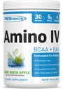 PEScience Amino IV BCAA &amp; EAA Powder, Aminoácidos Esenciales, Taurine, Electrolitos para la hidratación y recuperación muscular, Azúcar Gratis para Hombres &amp; Mujeres, Post Workout - Manzana Verde Sour - 30 Servimientos