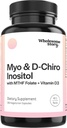 Myo-Inositol & D-Chiro Inositol Capsules con MTHF, Folate, Vitamina D TENIDO Apoyo a la Función Ovárica, Equilibrio hormonal, " Niveles Homocysteine ← Suplementos de Fertilidad para las Mujeres ANTE 360 Conteo 40:1 Ratio