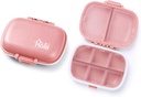 Holii 2PS 8 Compartimientos Organizador de Píldora de Viaje, Farmacia de Bolsillo para Propósito Caja de Píldoras diarias de Medicina Portátil Organizador de Vitamina Holder Container (Light Pink)