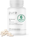 TeraPro Rx Bio Boron, 5mg/Capsule, 180 capsules, Bororganic Glycine Boron Suplementos para Hombres &amp; Mujeres, Vegan Suplementos Minerales para Huesos, Función Cardiovascular & Immunity Support