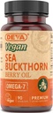 DEVA Buckthorn de Mar Vegano, Aceite de Berry 500mg, Presionado frío, sin refinar, Rico en Omega-7, 90 cápsulas, 1-Pack