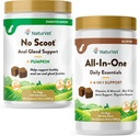 NaturVet All-in-One Dog Supplement - for Joint Support, Digestion, Skin, Coat Care – 120 Soft Chews &amp; No Scoot for Dogs - 120 Soft Chews - Supports Healthy Anal Gland & Bowel Function