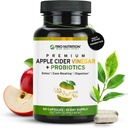 TRIO NUTRITION Cápsulas de vinagre de sidra de manzana con probióticos multiestreno - Cápsulas ACV libres de azúcar natural con la madre para la salud de las tripas, inmunidad, limpieza corporal &amp; pH saludable - Metabolismo Booster*