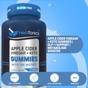 Herbtonics Keto Apple Cider Vinegar Gummies - Digestión > Detox Support - Sugar Free BHB Advanced Formula for Keto Support - Raw ACV with The Mother - 120 Vegan ACV Gummies