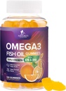 Omega-3 Gummies, Fish Oil Gummies for Adults &amp; Kids, Omega-3 Gummy Vitaminas, EPA &amp; DHA Fish Oil Fatty Acids Gummy Suplemento, Suplementos de la Naturaleza para Conjunto, Salud del Corazón, &amp; Brain Support - 120 Conde