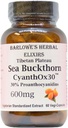 Barlowe's Herbal Elixirs Sea Buckthorn Extract ← CyanthOX 30TM ← 600mg per Capsule ¦ Skin, Immune, & Digestive Support Silencio 60 Vegan Capsules ← Glass Bottled