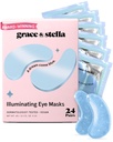 Grace &amp; stella Award Winning Under Eye Mask Reduce Dark Circles, Puffy Eyes, Undereye Bags, Wrinkles, Gel Under Eye Patches, Birthday Gift for Women - Vegan Cruelty-Free Self Care (24 Parejas, Azul)