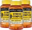 MASON NATURAL Stress B,Complejo con Antioxidantes + Zinc, 6 Mes de Suministro, Dual Action Formula, Apoya Metabolismo Energético & Immune Health, 3 Pack