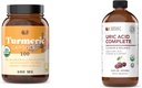 Productos naturales completos Turmeric 100 capsules &amp; Uric Acid Complete 16oz Bundle