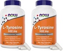 AHORA Foods L-Tyrosine 500mg, 300 cápsulas - No GMO - Supports Mental Alertness - 500 mg Caps - Free Form Supplement (Pack of 2)