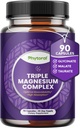Altamente Potent Magnesium Complex Capsules - Triple Magnesium Blend con Taurate Glycinate y Malate - 400mg Suplemento Apoya la relajación &amp; Bienestar general No GMO Vegan 90 cápsulas