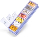 Extra Large Weekly Pill Organizer 2 veces al día - Betife 7 Day Pill Box, AM PM Pill Case with Double Layer Jumbo Compartment for Pills, Vitamina, Fish Oil, Supplements(Puple/White)
