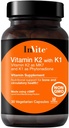 Invitar la vitamina K2 con K1 - Ayuda la salud ósea y circulatoria - Vitamina K2 como MK7 y K1 y Phytonadione - 30 cápsulas vegetarianas
