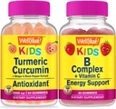 WellSí Turmeric Curcumin Kids + B Complex Kids, Gummies Bundle - Great Tasting, Suplemento de vitaminas, Gluten Free, GMO Free, Chewable Gummy