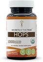 Secrets of the Tribe Hops USDA Organic Capsules  Certified Organic Vegetarian Capsules, Herbal Dietary Supplement ← Humulus lupulus Dried Flower (60 Count)