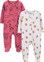 Joyas simples por las bebés de Carter 2 vías Zip Thermal Footed Sleep and Play, Pack of 2