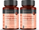 pureclinica High Potency Ginkgo Biloba 30,000mg x 180 Tablets (2 Botellas de 90) - 6 Meses Supply - 5 Times The Strength of Competitor Products