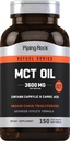 Piping Rock MCT Oil Softgel Capsules Silencio 3600mg Silencio 150 Pills  Keto-Approved ← Non-GMO, Gluten Free Supplement
