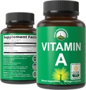 Vitamina Orgánica Certificada A 5000 UI Suplemento capsula vitaminas de alta potencia. para adultos, hombres, mujeres, niños. Hecho con Jugo de Carrota Orgánica. Genial para Immune, Skin, Eye Support. Non GMO, Vegan Pills
