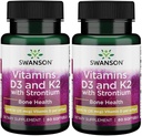 Complejo de estroncio Swanson con vitaminas D-3 &amp; K-2 60 Sgels (2 Pack)