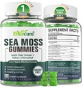 1Pack Sea Moss Gummies Sin azúcar, Extra Strength Irish Moss Gel Suplemento con Iodine, Chlorophyll, Unfiltered ACV, D3, Burdock Root, Bladderwrack para Immune, Digestive, Skin, Hair, Det negociarx, Vegan