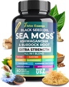 Sea Moss Extract, Black Seed Oil, Ashwagandha, Turmeric " Más – 10-in-1 Suplemento herbal con Black Pepper " Elderberry – 60 cápsulas