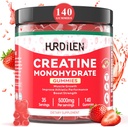 140 Count Creatine Monohydrate Gummies, 5000mg Creatine Monohydrate No Sugar Gummies for Women & Men with L-Taurine, Vitamin B12 for Muscle Strength, Muscle Recovery, Glute Builder, Energy Boost
