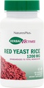 NaturesPlus Herbal Actives Red Yeast Rice 1200 mg - 60 Capsules - Non-GMO, Vegan, Gluten Free - 30 Servings
