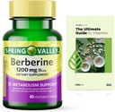 Suplemento dietético de Spring Valley Berberine - Metabolism Support - 1200mg cápsulas, 40ct